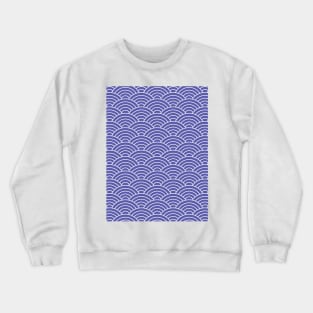 blue seigaiha japanese wave pattern Crewneck Sweatshirt